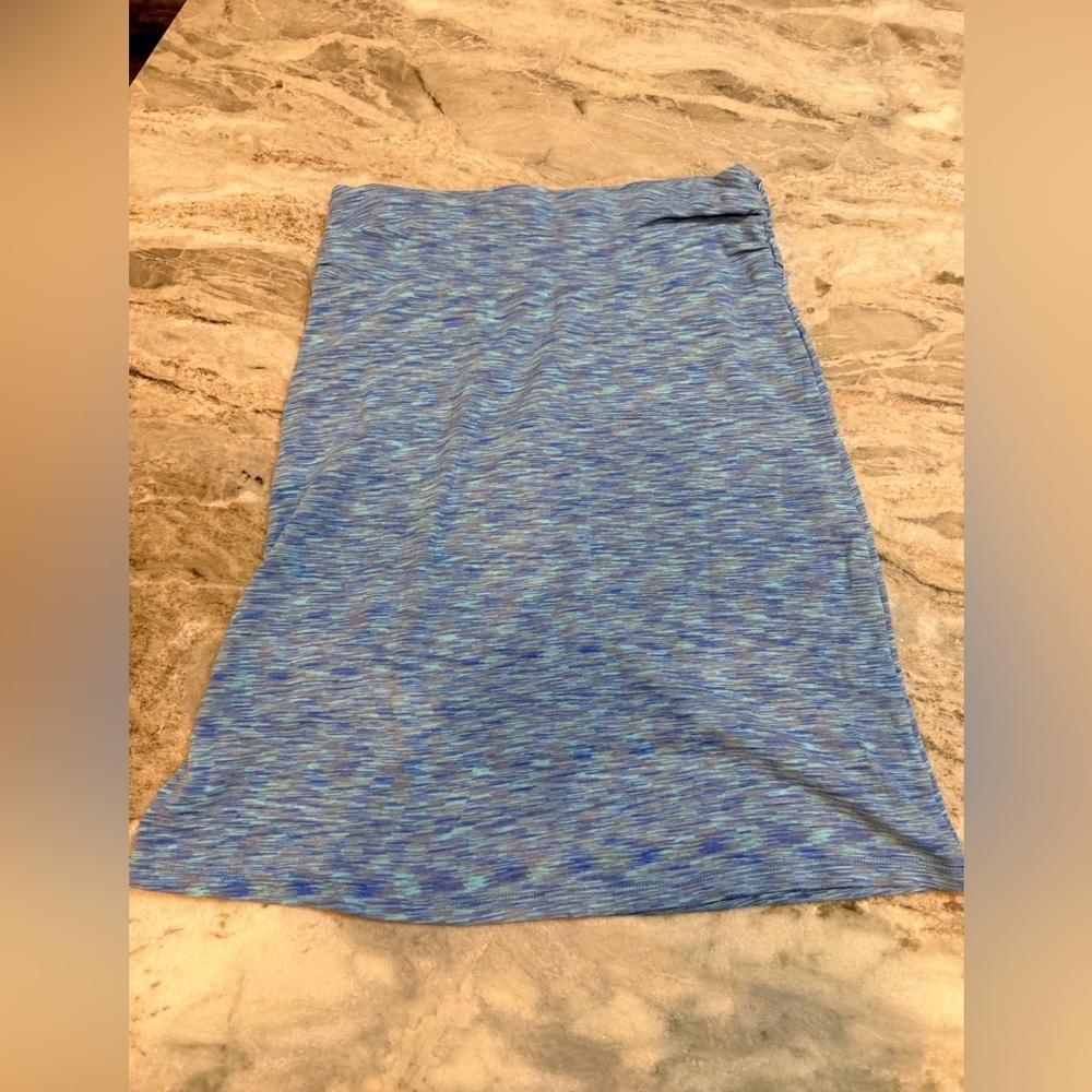 Columbia Sportswear Blue Space Dye Knit Skirt XS Pull On Elastic Waist Casual